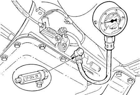 7.5.4 Проверка давления масла во время работы коробки передач Форд Скорпио