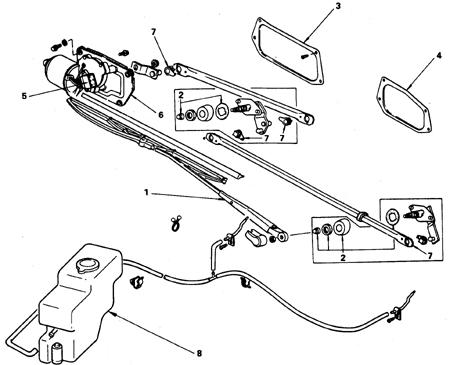 10.3 Электродвигатель стеклоочистителя ветрового стекла, тяги привода щеток Исузу Трупер 1989-1995