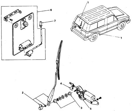 10.4 Электродвигатель стеклоочистителя заднего стекла Исузу Трупер 1989-1995