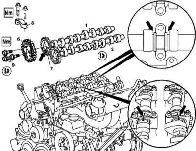 4.27 Снятие и установка компонентов ГРМ Mercedes-Benz W163