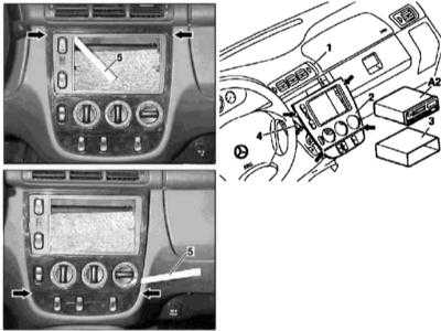 13.28 Снятие и установка центральной (консольной) секции панели приборов Mercedes-Benz W163