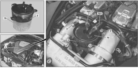 3.9 Проверка системы питания, замена топливного фильтра Mercedes-Benz W463