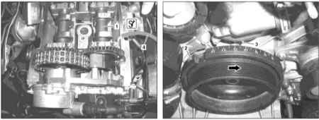 4.8 Проверка состояния цепи привода ГРМ на двигателе М628 Mercedes-Benz W463