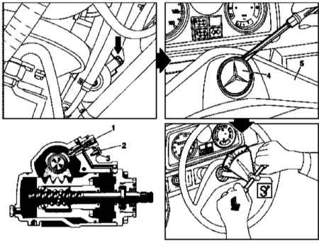 11.4.4 Проверка и регулировка гидравлического ограничителя Mercedes-Benz W463