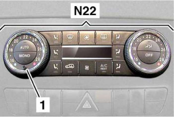 3.11.5 Датчик температуры воздуха на выходе из диффузора Mercedes-Benz W164 (ML Class)