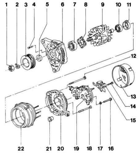 7.4.4 Снятие и установка генератора Opel Corsa