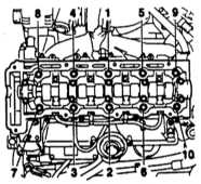 4.6.14 Снятие и установка головки цилиндров Opel Astra