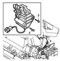 4.2.8 Снятие и установка шагового двигателя заслонки смешивания воздуха и э/мотора заслонки режима циркуляции воздуха Saab 95