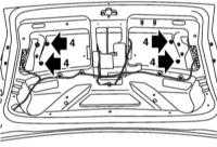 12.1.4 Снятие и установка обшивки и декоративной панели крышки багажника Saab 95