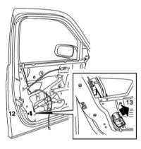 12.1.10 Снятие, установка, разборка и сборка передней двери и её компонентов Saab 95