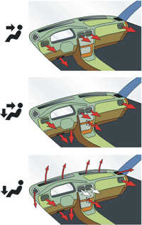 1.5.41 Регулировка направления потока воздуха Toyota Corolla