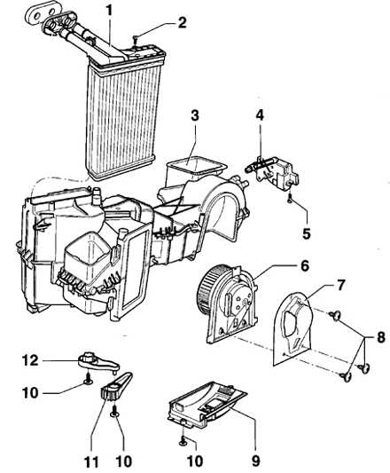 6.3 Снятие и установка вентилятора отопителя и дополнительного резистора Volkswagen Golf IV