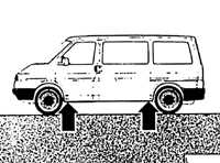 1.18 Установка машины на подставки Volkswagen Transporter