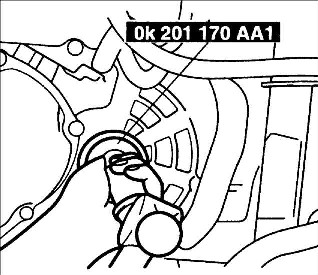 8.1.4 Замена масляного уплотнительного кольца Kia Rio