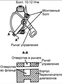 8.2.8 Переключатель диапазонов коробки передач и регулировка троса управления Киа Маджентис
