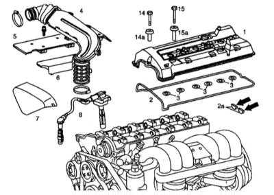 4.4.20 Крышка головки блока цилиндров - детали установки Mercedes-Benz W140
