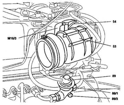 4.6.5 Клапан рециркуляции отработавших газов - детали установки Mercedes-Benz W140
