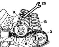 4.6.16 Проверка и регулировка положения распределительных валов Mercedes-Benz W140