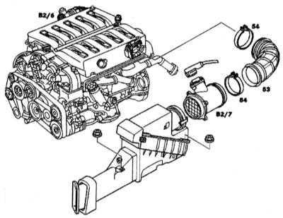 6.5.3 Измеритель воздушного потока - детали установки Mercedes-Benz W140