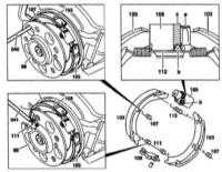 11.9 Снятие и установка колодок стояночного тормоза Mercedes-Benz W140