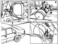 12.4.7 Снятие и установка аккумулятора давления гидропривода задней подвески   (модели с кодом 217a «Саморегулирующаяся задняя подвеска с ADS» и кодом 480 Mercedes-Benz W140