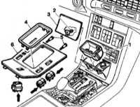 13.14 Выключатели центральной консоли - детали установки Mercedes-Benz W140