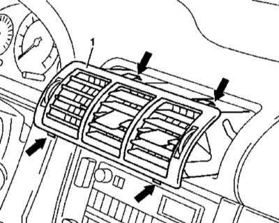 13.27 Снятие и установка дефлекторов воздуховодов панели приборов Mercedes-Benz W163