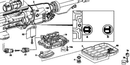 8.5 Снятие и установка электрогидравлического блока управления переключениями Mercedes-Benz W463