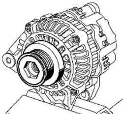2.6.4 Снятие и установка шкива генератора (двигатели K4J, K4M) Renault Megane 2