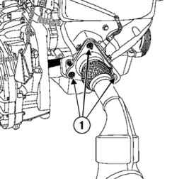 2.9.3 Снятие и установка каталитического нейтрализатора (двигатели K4J, K4M) Renault Megane 2