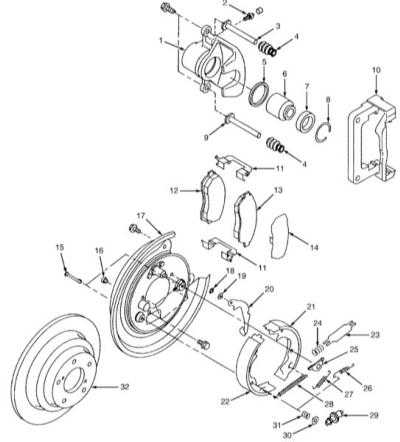 11.8 Замена тормозных колодок дисковых тормозных механизмов Subaru Forester