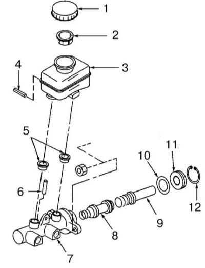 11.13 Снятие и установка главного тормозного цилиндра Subaru Forester