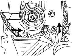 Направление вращения зубчатого колеса промежуточного вала показано стрелками