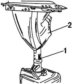 Снятие механизма 1 блокирования включения передачи заднего хода и защитного гофрированного чехла 2
